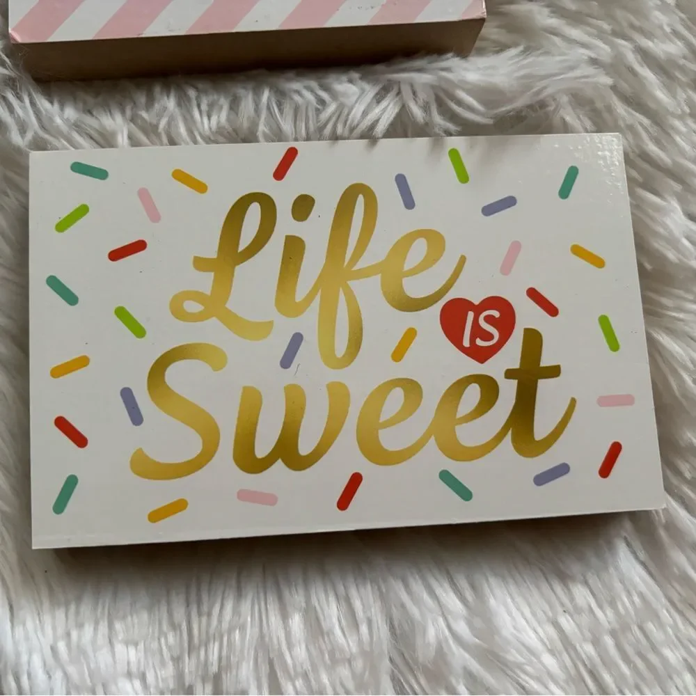 Wood Party Decor Blocks Life is Sweet Sweets & Treats Bundle of‎ 4 Girly Bakery